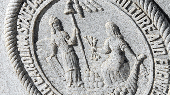 Detail of NCSU Seal on Belltower