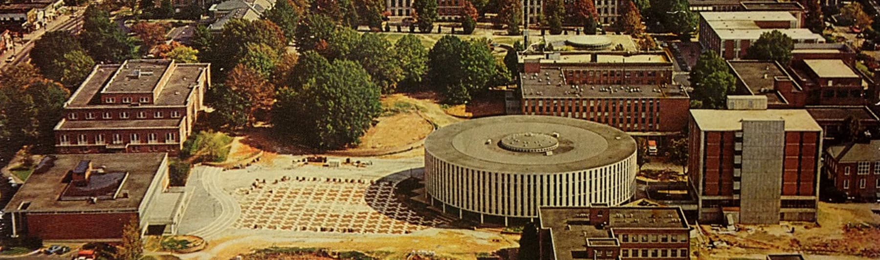 Aerial photo of the brickyard under construction