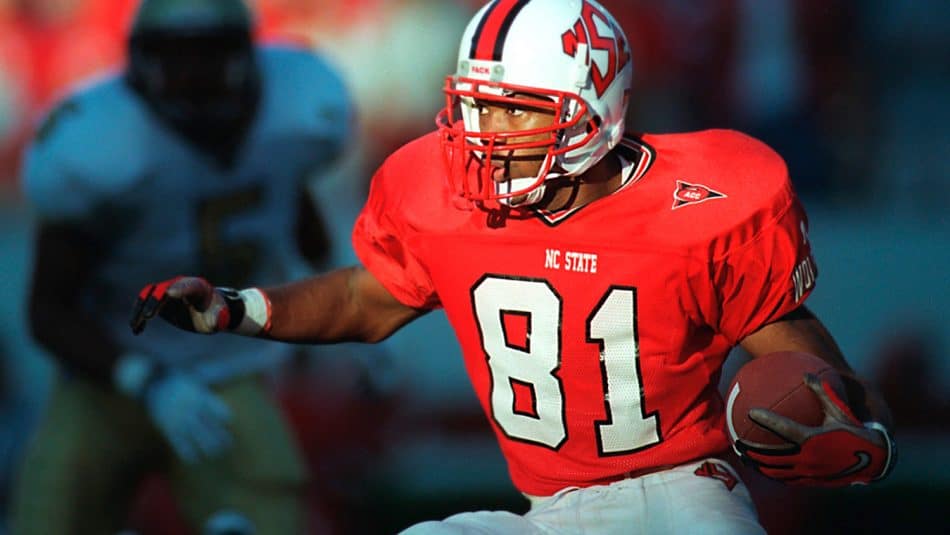 All-America wide receiver Torry Holt running with the football