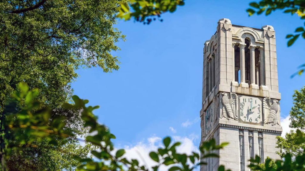 A view of the Belltower on a sunny day.