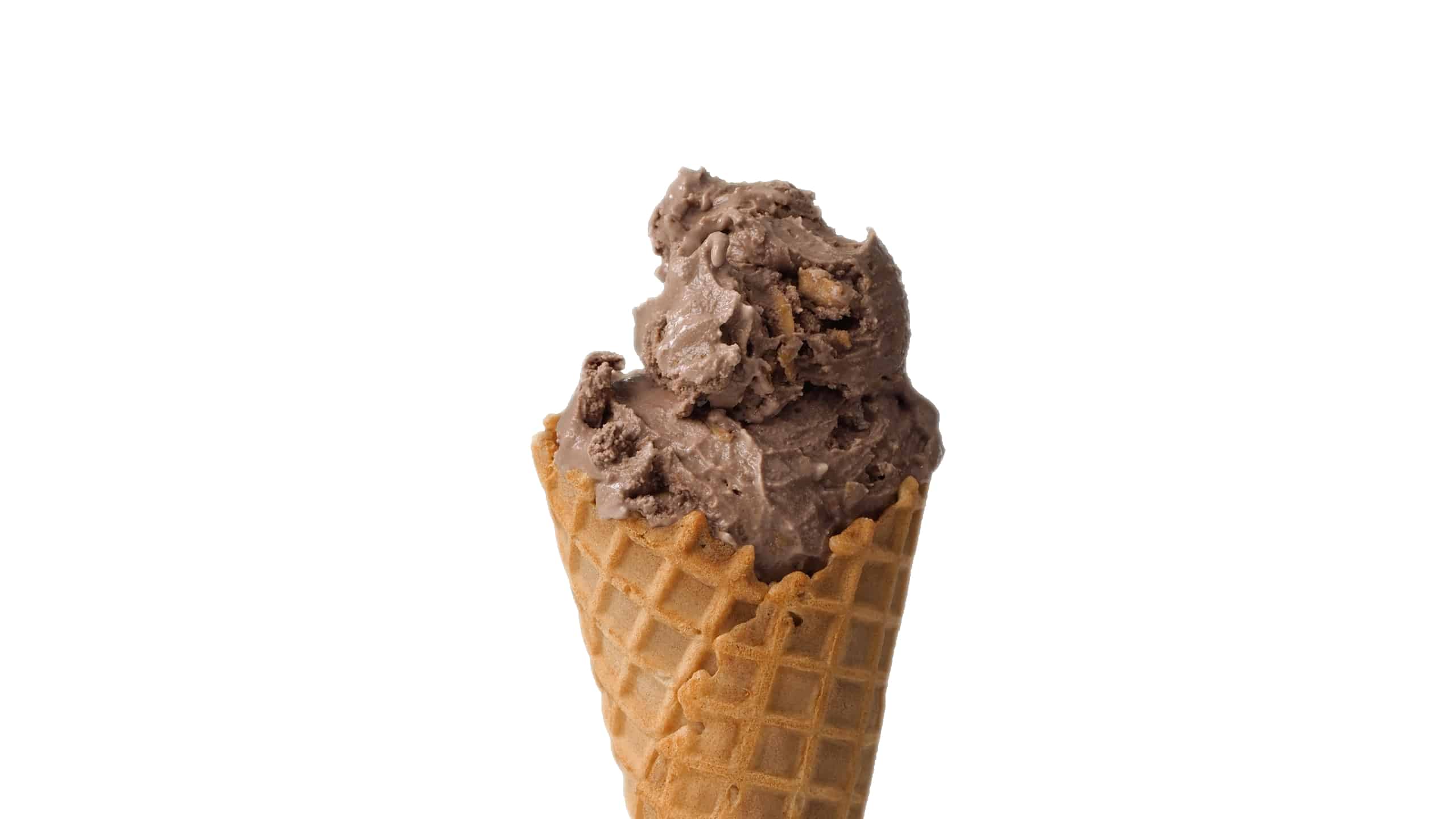 Peanut Butter Spin ice cream on a waffle cone