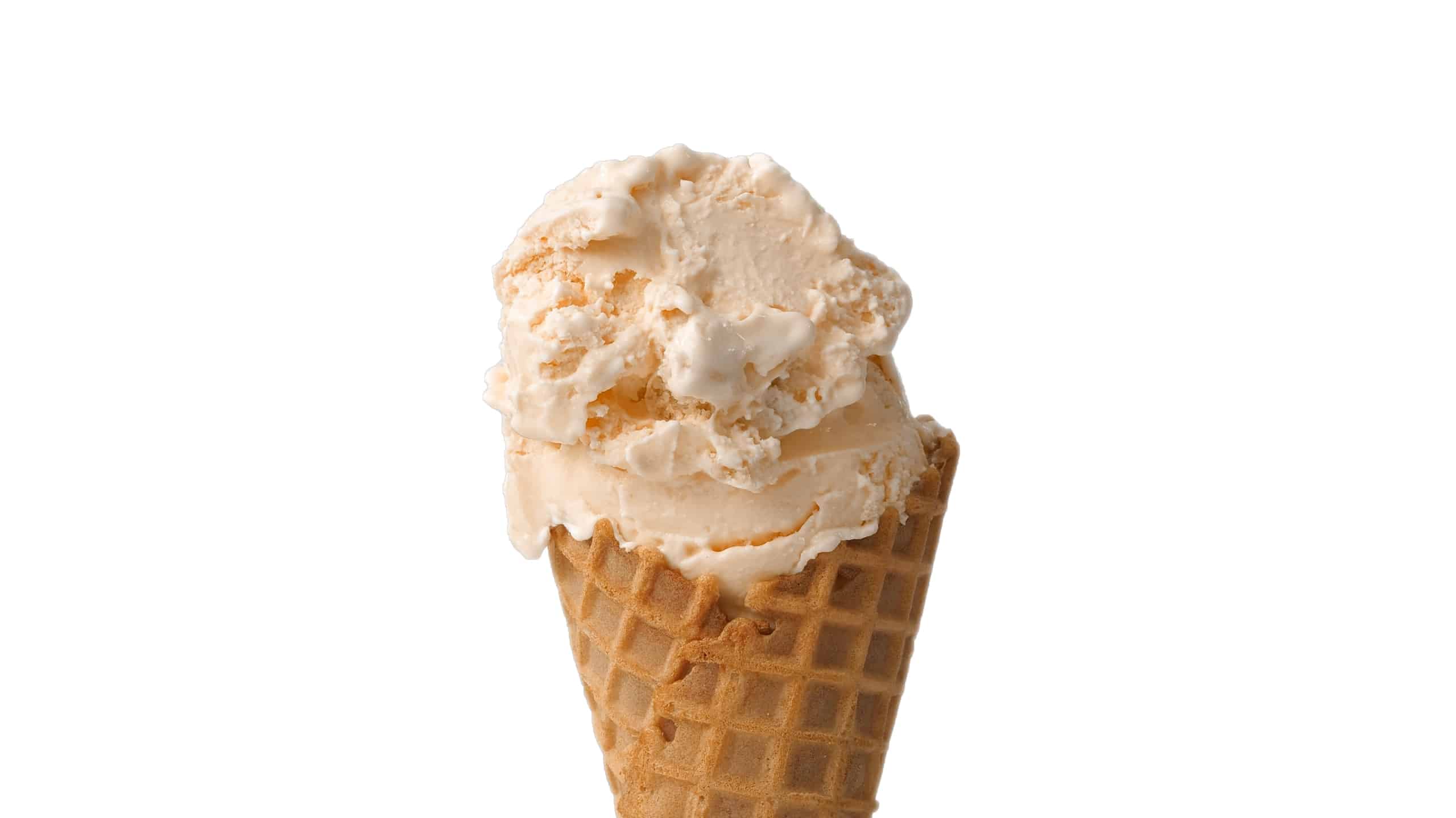 Lemon wafer ice cream on a waffle cone