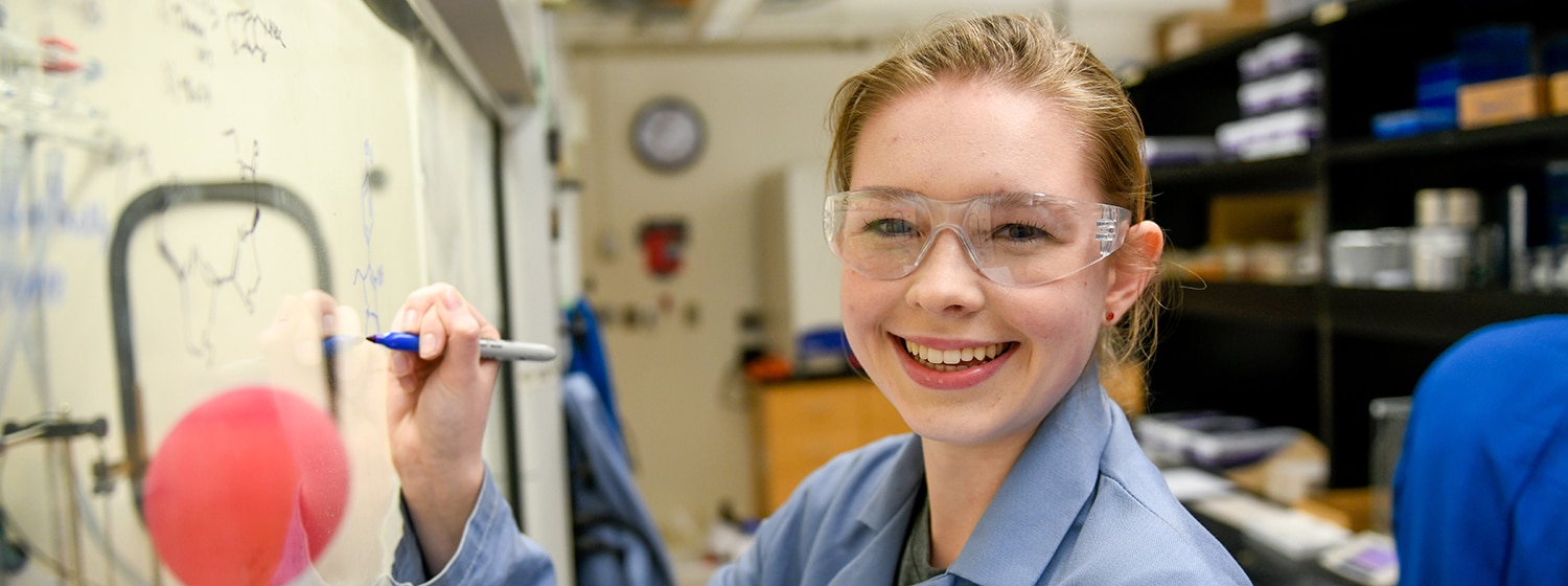 Students work in a chemistry lab on main campus.