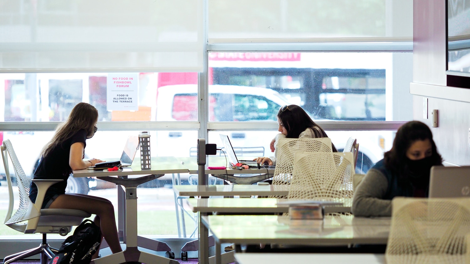 Students work at DH Hill library