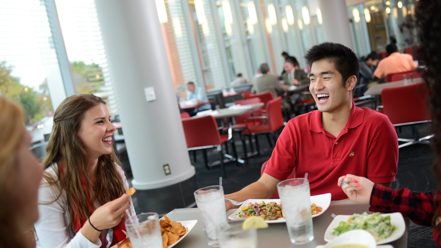 Faculty, students and staff enjoy lunch at the 1887 bistro at the Talley Student Union.