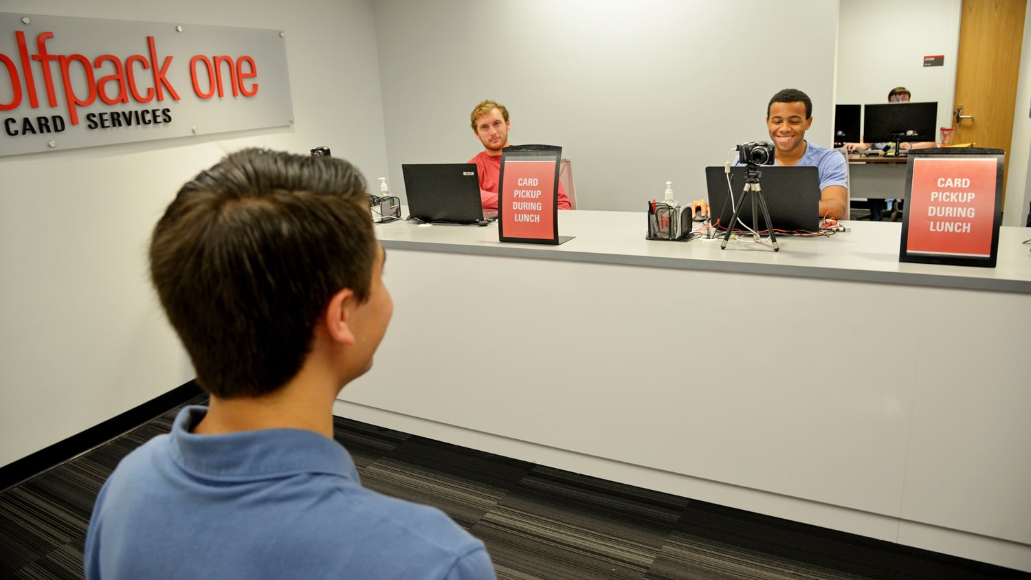 Students were able to pick up their Wolfpack One card from outside the Talley Student Center during the first day of move-in. 