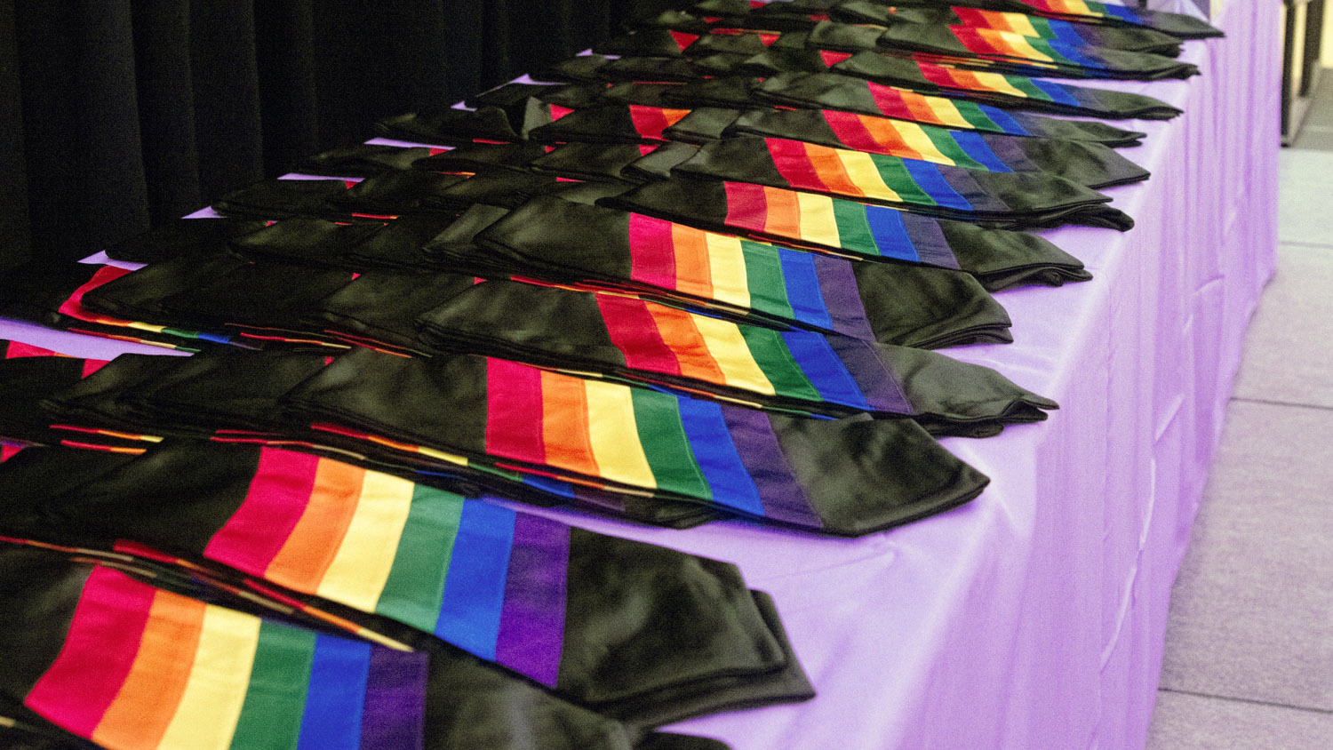 Rainbow stoles are gifted to every Lavender Graduate during the annual ceremony.