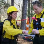 NC State Extension associate Jennifer Fawcett helped organize and facilitate a 12-day training course — complete with live-fire training — for women in fire management.