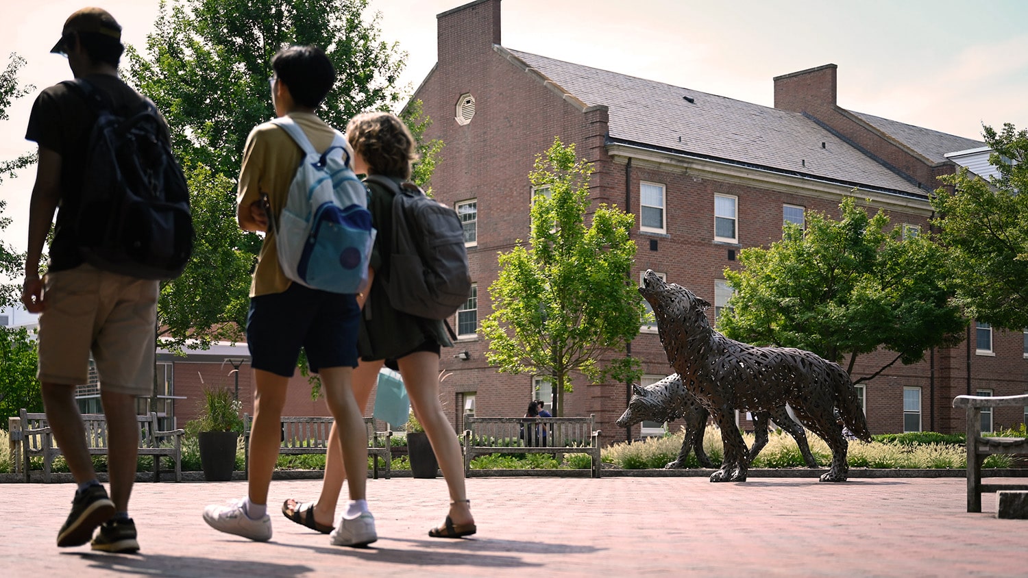 Students make their way inside and around Talley on the first day of classes.