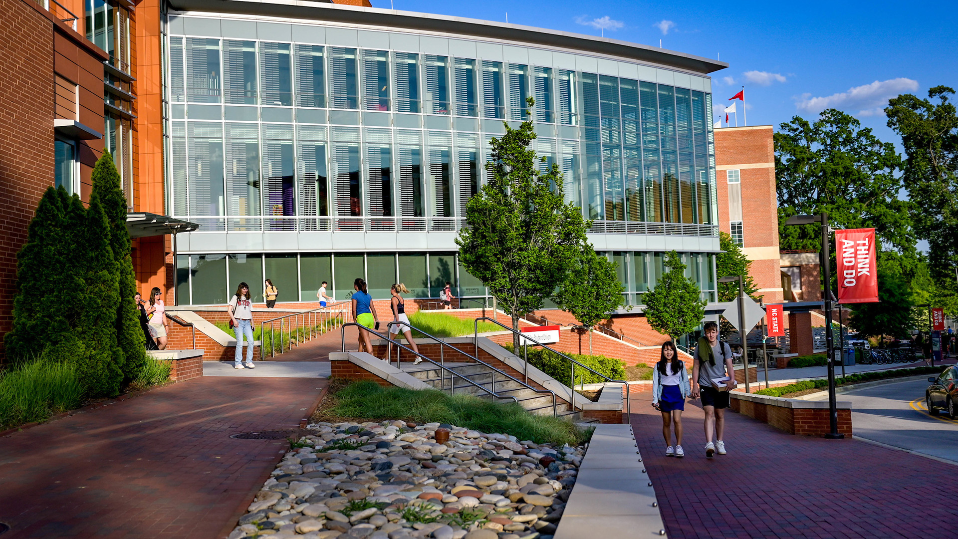 The exterior of Talley Student Union on a sunny fall day.