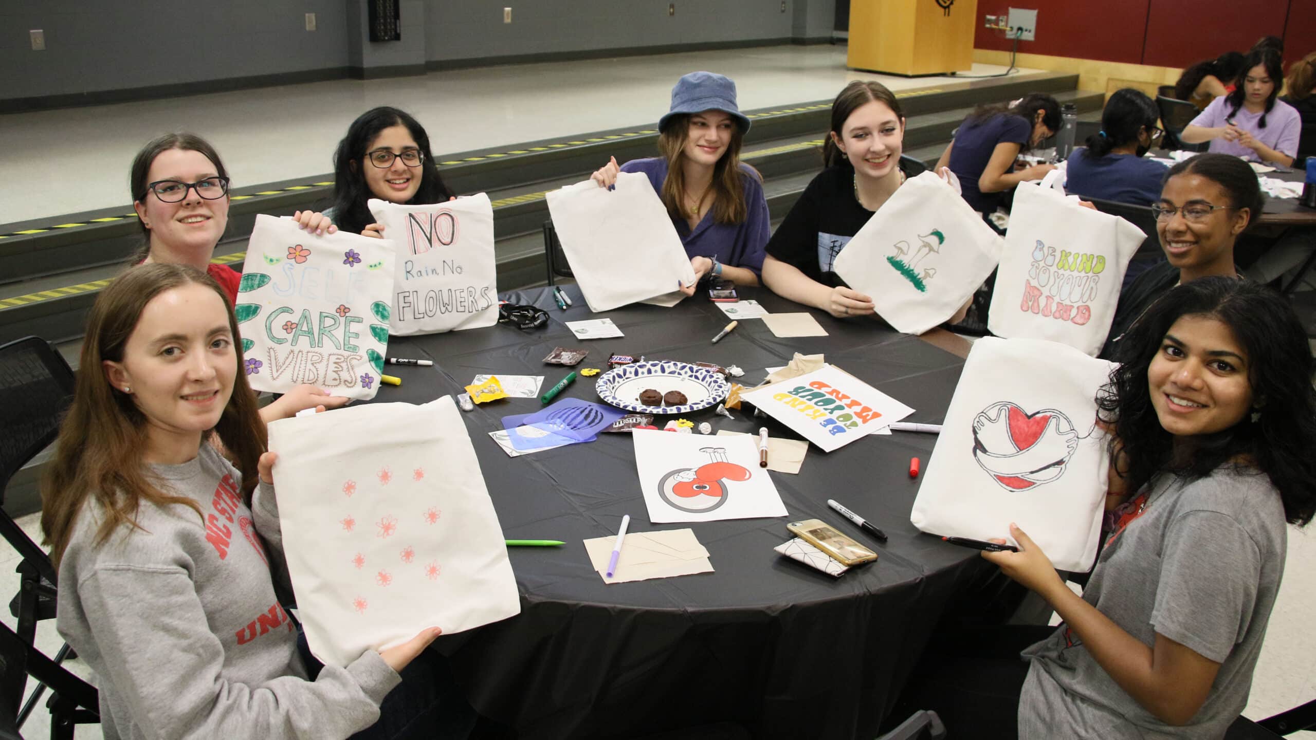 NC State students unwind at Howl and Chills: Cultivating Self-Love, an event during last year's De-Stress Fest.
