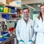 Alumni Scott Collins and Kathryn Polkoff, the co-founders of biotech company Hoofprint.