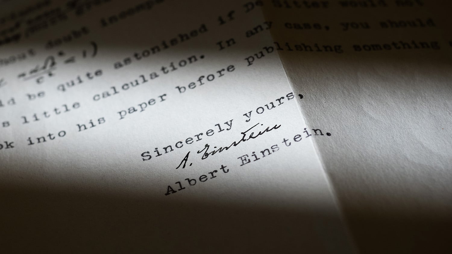 A letter signed by Albert Einstein.