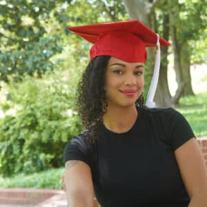 Terrica Lewis, a communications major and the 2025 spring commencement student speaker.