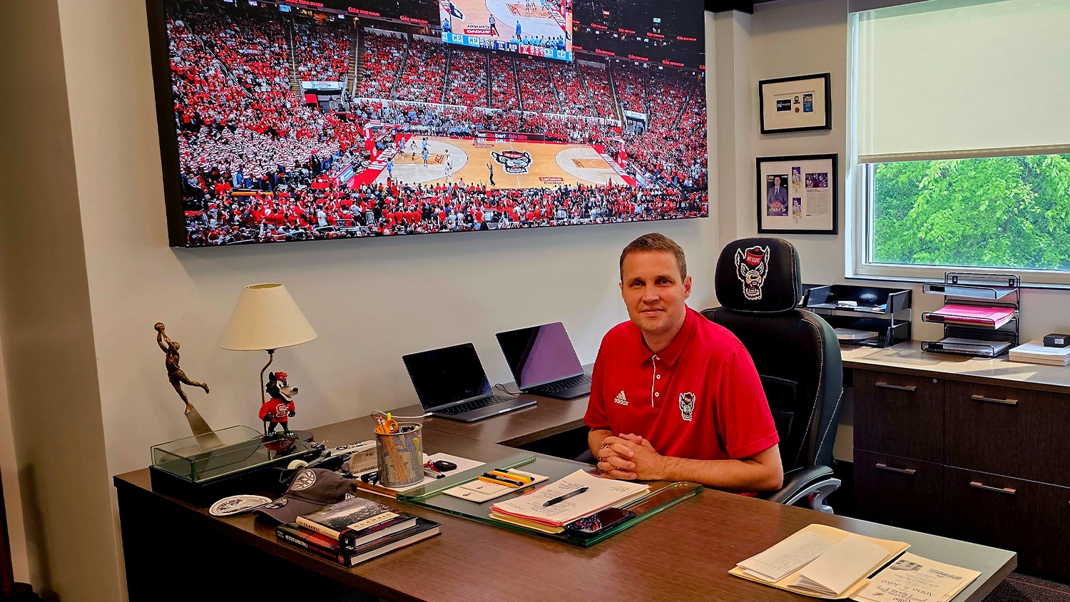 Will Wade at his desk.